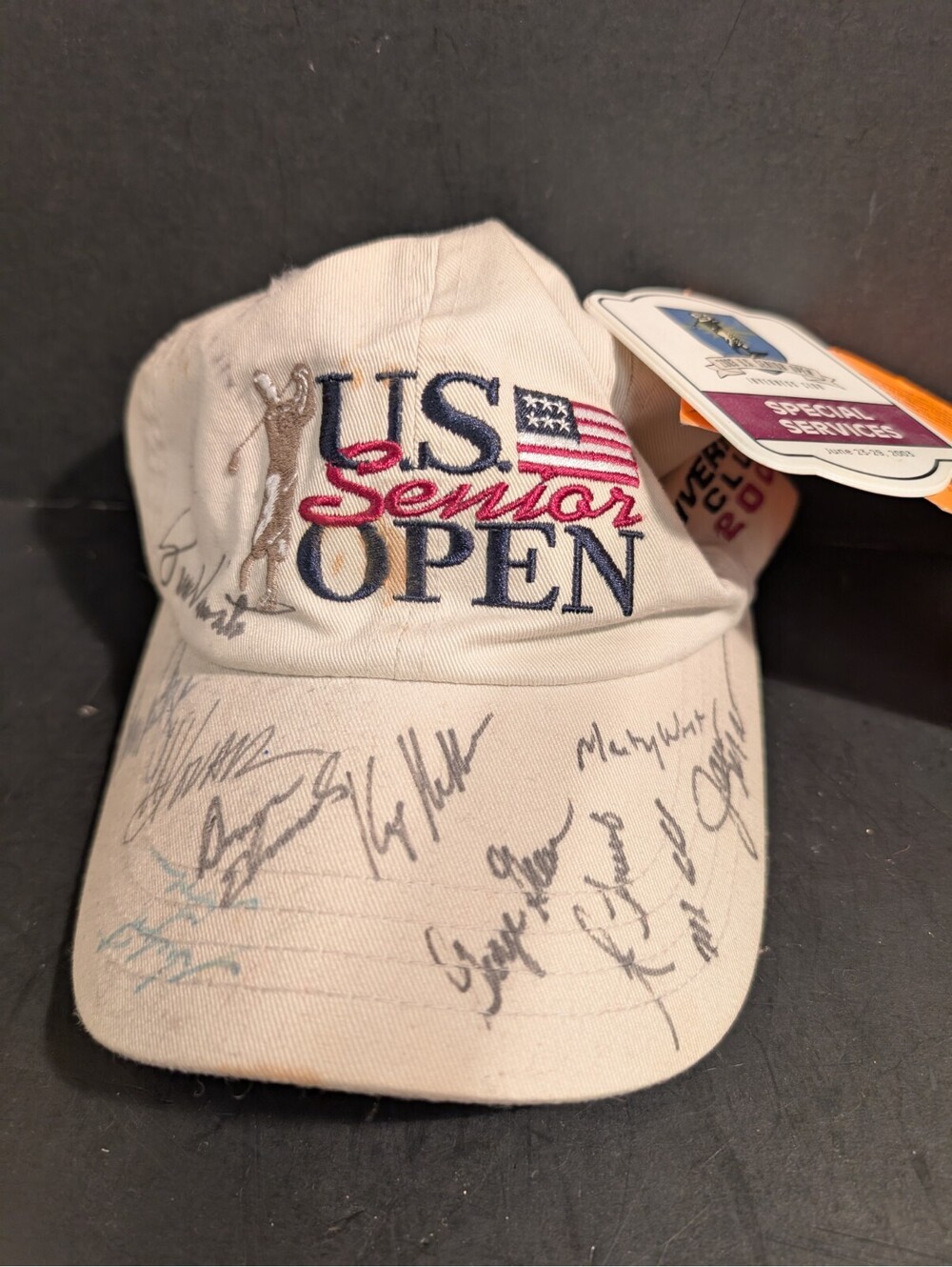 US Senior open Inverness 2003 Signed 12 Autographs Hat Cap Special Services